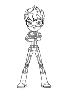 A coloring page of monster buster club